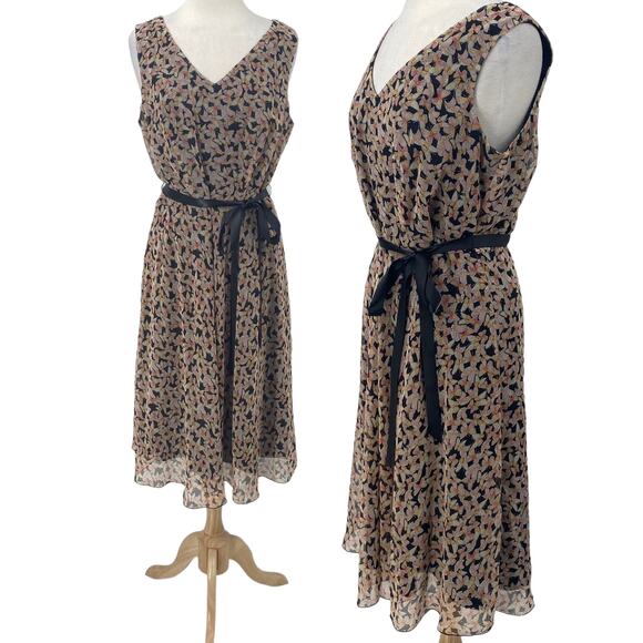 torrid Dresses & Skirts - Vintage Y2k Torrid Butterfly Print Dress Chiffon Belted Sleeveless NEW Womens 14